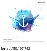 Anchor Icon - Watercolor Background. Стоковая иллюстрация, агентство Ingram Publishing / Фотобанк Лори