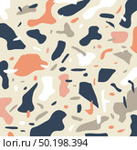 Terrazzo flooring seamless pattern background. Texture classic italian of floor in Venetian style of granite, natural stone,  marble, concrete, glass and quartz. Vector illustration. Стоковая иллюстрация, агентство Ingram Publishing / Фотобанк Лори