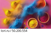 AI Generative Colorful Traditional Indian Holi Paint dye Spring Festival color. Стоковое AI-видео, аниматор Spirit River / Фотобанк Лори