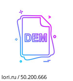 DEM file type icon design vector. Стоковая иллюстрация, агентство Ingram Publishing / Фотобанк Лори