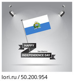 Happy Indpendence day design card vector with flags. Стоковая иллюстрация, агентство Ingram Publishing / Фотобанк Лори