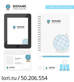 Globe Business Logo, Tab App, Diary PVC Employee Card and USB Brand Stationary Package Design Vector Template. Стоковая иллюстрация, агентство Ingram Publishing / Фотобанк Лори