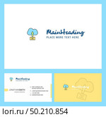 Uploading on cloud  Logo design with Tagline & Front and Back Busienss Card Template. Vector Creative Design. Стоковая иллюстрация, агентство Ingram Publishing / Фотобанк Лори