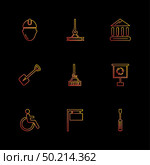 crane , spade , screw driver , hardware , tools , constructions , labour , icon, vector, design,  flat,  collection, style, creative,  icons , wrench , work , . Стоковая иллюстрация, агентство Ingram Publishing / Фотобанк Лори