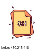 SH file type icon design vector. Стоковая иллюстрация, агентство Ingram Publishing / Фотобанк Лори