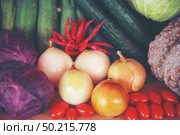 Various kinds of vegetables, displayed in stores. Стоковое фото, агентство Ingram Publishing / Фотобанк Лори