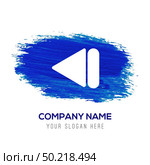 Previous, back icon - Blue watercolor background. Стоковая иллюстрация, агентство Ingram Publishing / Фотобанк Лори