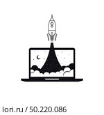 notebook laptop boost start up space rocket shuttle theme vector. notebook laptop boost start up space rocket shuttle theme. Стоковая иллюстрация, агентство Ingram Publishing / Фотобанк Лори