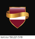 Latvia flag Golden badge design vector. Стоковая иллюстрация, агентство Ingram Publishing / Фотобанк Лори