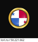 Panama flag Golden button. Стоковая иллюстрация, агентство Ingram Publishing / Фотобанк Лори
