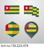 Togo flag design set vector. Стоковая иллюстрация, агентство Ingram Publishing / Фотобанк Лори