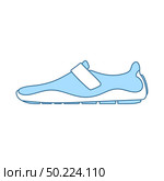 Moccasin Icon. Thin Line With Blue Fill Design. Vector Illustration. Стоковая иллюстрация, агентство Ingram Publishing / Фотобанк Лори