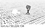 Data breach concept as a hacker stealing condifential information as a cybersecurity or IT computer hacking idea or phishing on the internet in a 3D illustration style. Стоковое фото, агентство Ingram Publishing / Фотобанк Лори