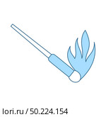 Burning Matchstik Icon. Thin Line With Blue Fill Design. Vector Illustration. Стоковая иллюстрация, агентство Ingram Publishing / Фотобанк Лори