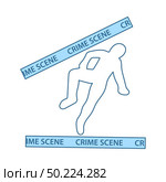 Crime Scene Icon. Thin Line With Blue Fill Design. Vector Illustration. Стоковая иллюстрация, агентство Ingram Publishing / Фотобанк Лори