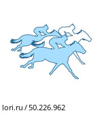 Horse Ride Icon. Thin Line With Blue Fill Design. Vector Illustration. Стоковая иллюстрация, агентство Ingram Publishing / Фотобанк Лори