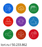 multimedia , sound , buttons , dwonload , upload , pin , key ,error , calcualtor , icon, vector, design,  flat,  collection, style, creative,  icons. Стоковая иллюстрация, агентство Ingram Publishing / Фотобанк Лори