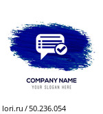 Ok Chat Speech Bubble - Blue watercolor background. Стоковая иллюстрация, агентство Ingram Publishing / Фотобанк Лори