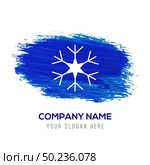 Snow Flake Icon - Blue watercolor background. Стоковая иллюстрация, агентство Ingram Publishing / Фотобанк Лори