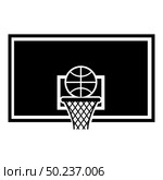 Basketball hoop and ball Backboard and grid basket icon black color vector illustration flat style simple image. Basketball hoop and ball Backboard and grid basket icon black color vector illustration flat style image. Стоковая иллюстрация, агентство Ingram Publishing / Фотобанк Лори