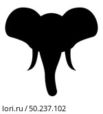 Head of elephant silhouette mascot front view African or Indian animal icon black color vector illustration flat style simple image. Head of elephant silhouette mascot front view African or Indian animal icon black color vector illustration flat style image. Стоковая иллюстрация, агентство Ingram Publishing / Фотобанк Лори