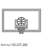 Basketball hoop and ball Backboard and grid basket icon outline black color vector illustration flat style simple image. Стоковая иллюстрация, агентство Ingram Publishing / Фотобанк Лори