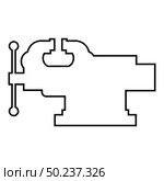 Vice Jaw vise Repair clamp tool icon outline black color vector illustration flat style simple image. Стоковая иллюстрация, агентство Ingram Publishing / Фотобанк Лори