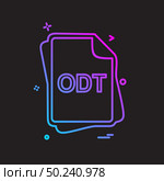 ODT file type icon design vector. Стоковая иллюстрация, агентство Ingram Publishing / Фотобанк Лори