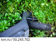 The wreck of a motorcycle. Стоковое фото, агентство Ingram Publishing / Фотобанк Лори