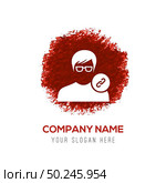 link attach user icon . - Red WaterColor Circle Splash. Стоковая иллюстрация, агентство Ingram Publishing / Фотобанк Лори