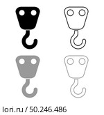 Crane hook for lift load Industrial using Freight concept icon outline set black grey color vector illustration flat style simple image. Crane hook for lift load Industrial using Freight concept icon outline set black grey color vector illustration flat style image. Стоковая иллюстрация, агентство Ingram Publishing / Фотобанк Лори