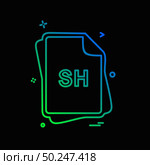 SH file type icon design vector. Стоковая иллюстрация, агентство Ingram Publishing / Фотобанк Лори