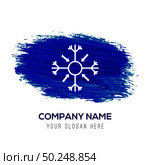 Snow Flake Icon - Blue watercolor background. Стоковая иллюстрация, агентство Ingram Publishing / Фотобанк Лори