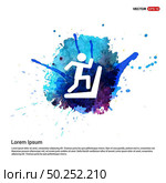 Hurdling Icon - Watercolor Background. Стоковая иллюстрация, агентство Ingram Publishing / Фотобанк Лори