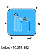Linked in icon design vector. Стоковая иллюстрация, агентство Ingram Publishing / Фотобанк Лори