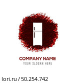 Refrigerator icon - Red WaterColor Circle Splash. Стоковая иллюстрация, агентство Ingram Publishing / Фотобанк Лори
