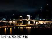 Sai Van Bridge in Macau at night. Стоковое фото, агентство Ingram Publishing / Фотобанк Лори