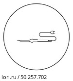 Electric soldering iron for radio repair work icon in circle round outline black color vector illustration flat style simple image. Electric soldering iron for radio repair work icon in circle round outline black color vector illustration flat style image. Стоковая иллюстрация, агентство Ingram Publishing / Фотобанк Лори