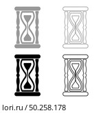 Hourglass Sand clock icon outline set black grey color vector illustration flat style simple image. Hourglass Sand clock icon outline set black grey color vector illustration flat style image. Стоковая иллюстрация, агентство Ingram Publishing / Фотобанк Лори
