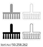 Broom Brush symbol icon outline set black grey color vector illustration flat style simple image. Broom Brush symbol icon outline set black grey color vector illustration flat style image. Стоковая иллюстрация, агентство Ingram Publishing / Фотобанк Лори