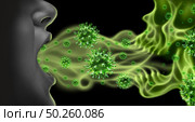 Coronavirus public health risk disease and flu outbreak or coronaviruses influenza background as dangerous viral strain case as a pandemic medical concept with dangerous cells as a 3D render. Стоковое фото, агентство Ingram Publishing / Фотобанк Лори