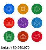 pointer , pointer help , pointer wait , home , building, ecology , sun , cloud , rain , weather , icon, vector, design,  flat,  collection, style, creative,  icons , sky , pointer , mouse , tree , enviroment , cloudy,icon, vector, design,  flat,  collection, style, creative,  icons. Стоковая иллюстрация, агентство Ingram Publishing / Фотобанк Лори