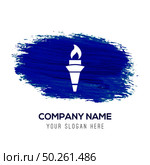 Olympic Torch Icon - Blue watercolor background. Стоковая иллюстрация, агентство Ingram Publishing / Фотобанк Лори