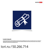 Scholarship stamp Icon - Blue photo Frame. Стоковая иллюстрация, агентство Ingram Publishing / Фотобанк Лори