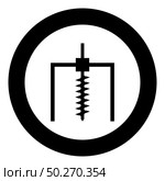 Drilling rig Bore for ground mine industry geological Boring concept Auger icon in circle round black color vector illustration flat style simple image. Drilling rig Bore for ground mine industry geological Boring concept Auger icon in circle round black color vector illustration flat style image. Стоковая иллюстрация, агентство Ingram Publishing / Фотобанк Лори