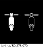 Scooter Motorcycle Motobike Delivery concept Moped Shipping icon outline set white color vector illustration flat style simple image. Scooter Motorcycle Motobike Delivery concept Moped Shipping icon outline set white color vector illustration flat style image. Стоковая иллюстрация, агентство Ingram Publishing / Фотобанк Лори