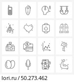 16 Universal Icons Pixel Perfect Symbols of insects, house fly, camera commentary, relaxation, camping Vector Illustration. Стоковая иллюстрация, агентство Ingram Publishing / Фотобанк Лори