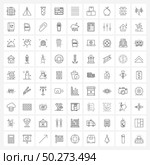 Modern Style Set of 81 line Pictograph Grid based justify, web, vacations, internet, tube Vector Illustration. Стоковая иллюстрация, агентство Ingram Publishing / Фотобанк Лори