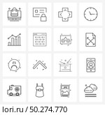 16 Editable Vector Line Icons and Modern Symbols of profits, business, directional, minutes, time Vector Illustration. Стоковая иллюстрация, агентство Ingram Publishing / Фотобанк Лори