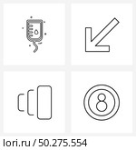 Line Icon Set of 4 Modern Symbols of drip; order; treatment; left; activities Vector Illustration. Стоковая иллюстрация, агентство Ingram Publishing / Фотобанк Лори